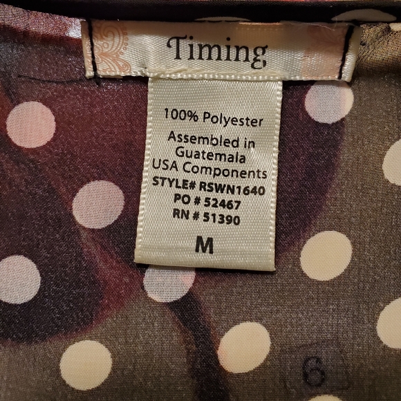 ❤Timing sheer black & white top size M EUC - Picture 2 of 8